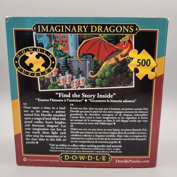 Dowdle Puzzle Imaginary Dragons Folk Art 500 Piece Jigsaw Puzzle 16 x 20 - Picture 3 of 6